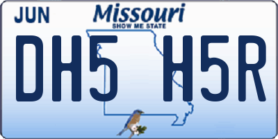 MO license plate DH5H5R