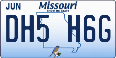 MO license plate DH5H6G
