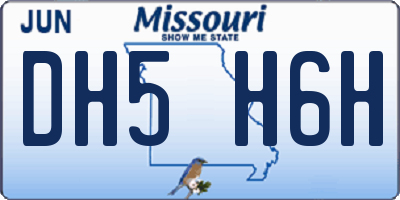 MO license plate DH5H6H