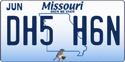 MO license plate DH5H6N
