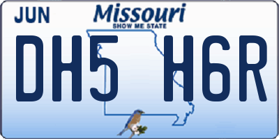 MO license plate DH5H6R