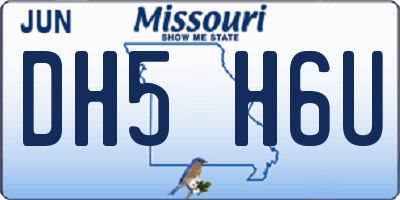 MO license plate DH5H6U