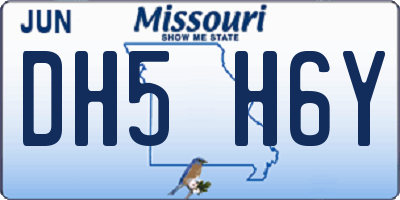 MO license plate DH5H6Y