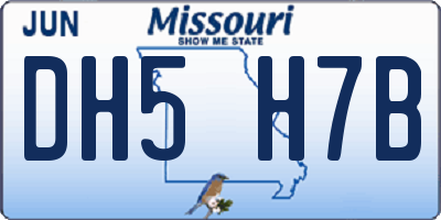 MO license plate DH5H7B