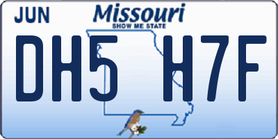 MO license plate DH5H7F