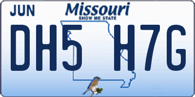 MO license plate DH5H7G