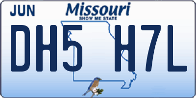 MO license plate DH5H7L