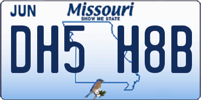 MO license plate DH5H8B
