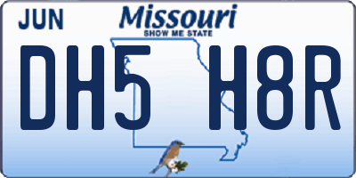 MO license plate DH5H8R