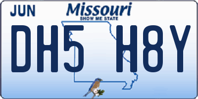 MO license plate DH5H8Y