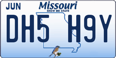 MO license plate DH5H9Y