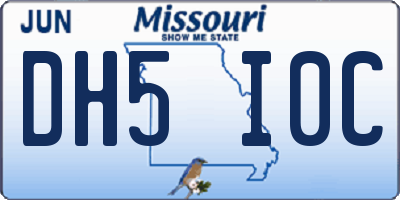 MO license plate DH5I0C