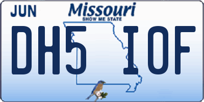 MO license plate DH5I0F