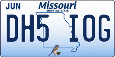 MO license plate DH5I0G