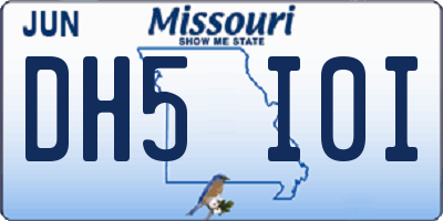MO license plate DH5I0I