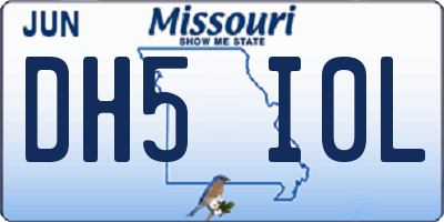 MO license plate DH5I0L