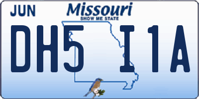 MO license plate DH5I1A