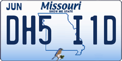 MO license plate DH5I1D