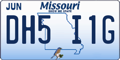 MO license plate DH5I1G