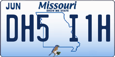 MO license plate DH5I1H