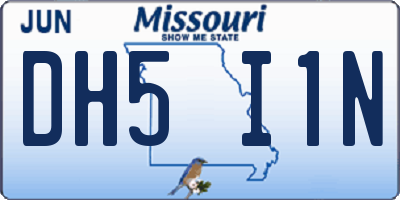 MO license plate DH5I1N