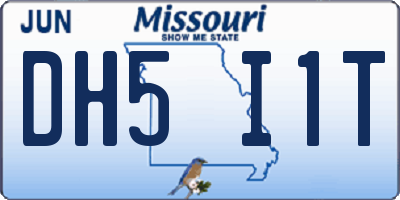 MO license plate DH5I1T