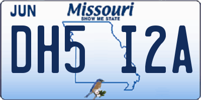 MO license plate DH5I2A