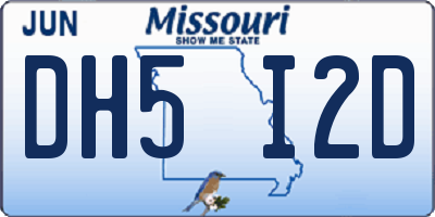 MO license plate DH5I2D