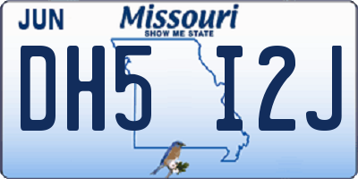 MO license plate DH5I2J