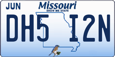 MO license plate DH5I2N