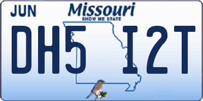 MO license plate DH5I2T