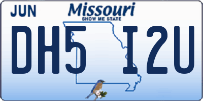 MO license plate DH5I2U