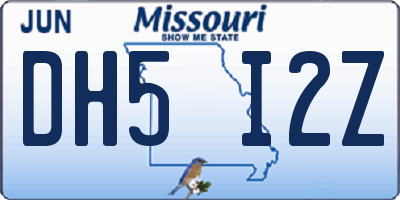 MO license plate DH5I2Z