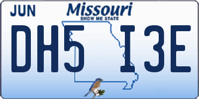 MO license plate DH5I3E
