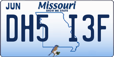 MO license plate DH5I3F