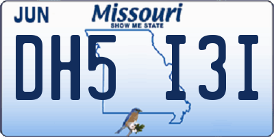 MO license plate DH5I3I