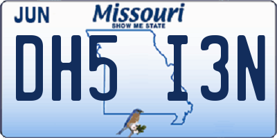 MO license plate DH5I3N