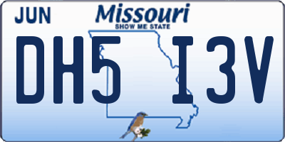 MO license plate DH5I3V