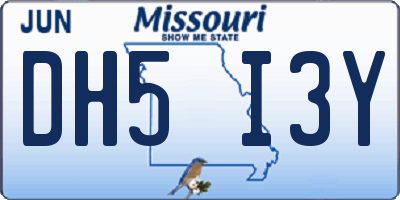 MO license plate DH5I3Y