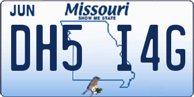 MO license plate DH5I4G