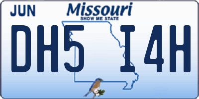 MO license plate DH5I4H