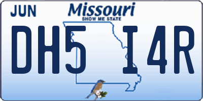 MO license plate DH5I4R
