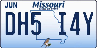 MO license plate DH5I4Y