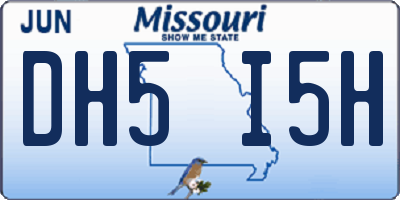 MO license plate DH5I5H