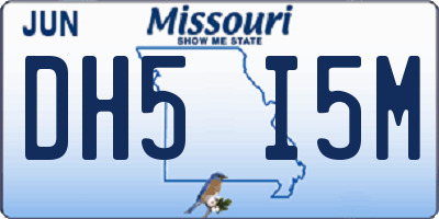 MO license plate DH5I5M