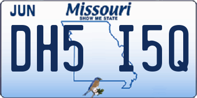MO license plate DH5I5Q