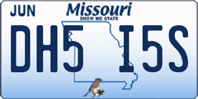 MO license plate DH5I5S
