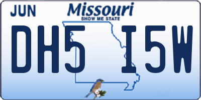 MO license plate DH5I5W