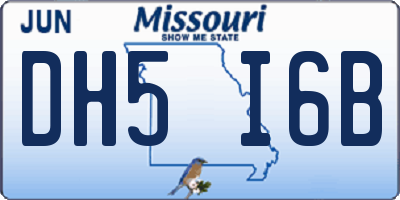 MO license plate DH5I6B