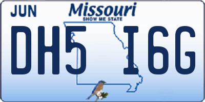 MO license plate DH5I6G